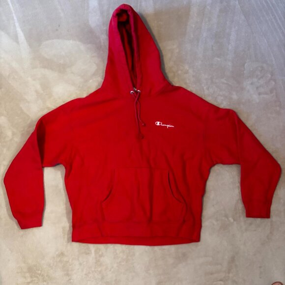 Champion Reverse Weave Hoodie Red Men’s XL Embroidered Logo - Picture 1 of 9